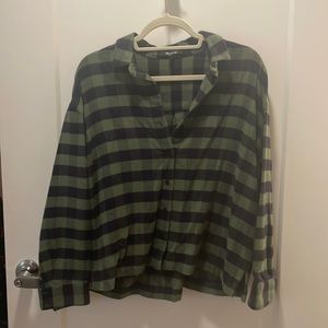 Madewell Flannel Blue/Green NWOT